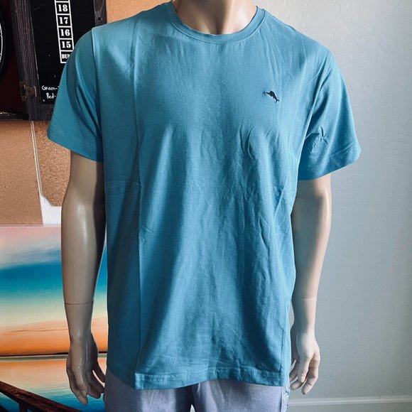 🎁 Tommy Bahama Men's Cotton/Spandex T-Shirt Tee Blue Size S - Picture 1 of 9